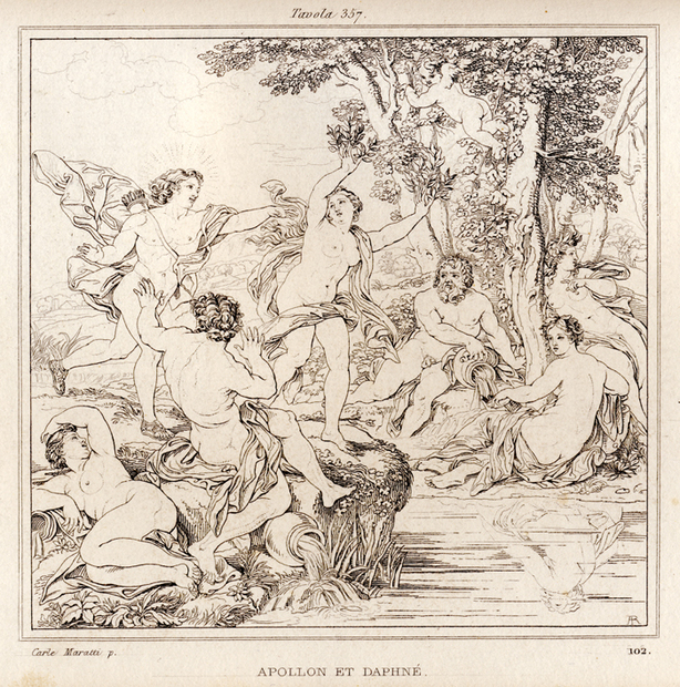 Carlo Maratti (1625-1713): Apollo forfølger Daphne. 1681