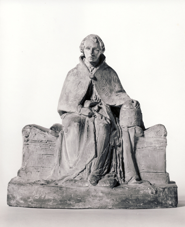 Bertel Thorvaldsen (1770-1844): Gipsskitse til Pius VII's gravmæle i Peterskirken i Rom. 1824