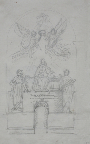 Bertel Thorvaldsen (1770-1844): Skitse til Pius VII’s gravmæle i Peterskirken. Rom 1823-1824