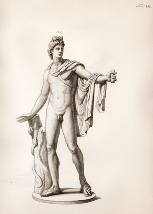 Apollon Belvedere. Romersk kopi efter græsk skulptur fra ca. 330 f.Kr.