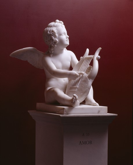 Amor med lyren, marmorskulptur, A 33 