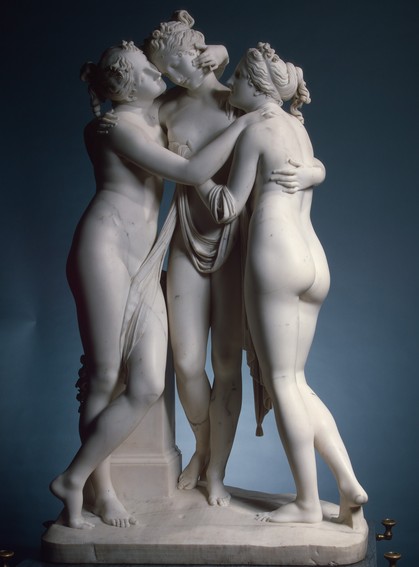 Antonio Canova: De tre gratier, marmorskulptur, Eremitagemuseet 