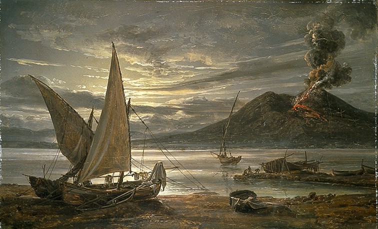 B 179, J.C. Dahl "Bugten ved Napoli i måneskin og Vesuv i udbrud"