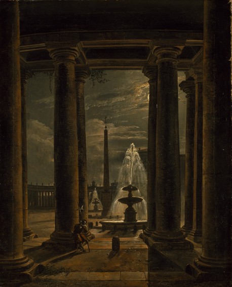 Dahl, J.C. "Peterspladsen i Rom i måneskin", B 181